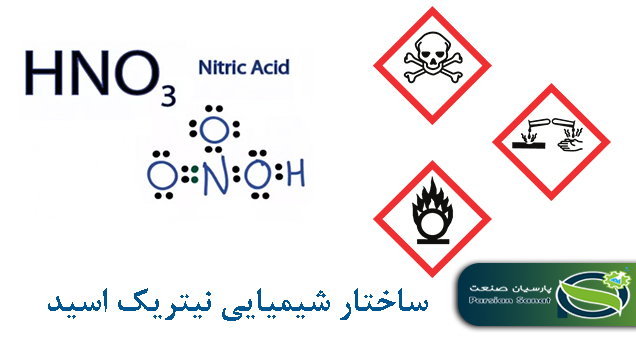 ساختار شیمایی نیتریک اسید (اسید نیتریک)